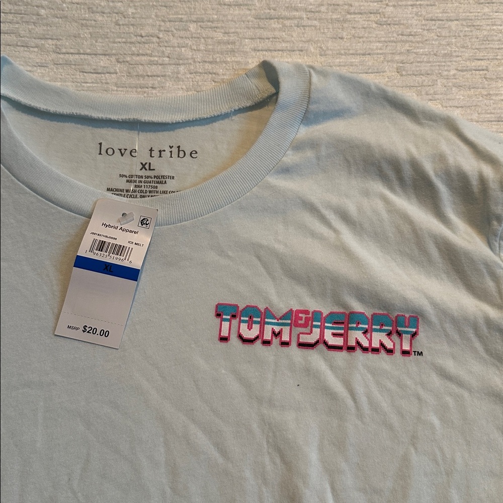 Love Tribe Light Blue Tom & Jerry Graphic Tee - Picture 3 of 4